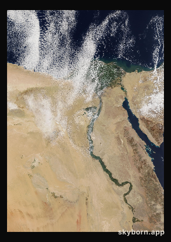 The Earth on 6 February 2021 · Nile Delta and Sinai