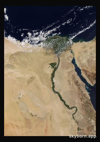 The Earth on 13 February 2021 · Nile Delta and Sinai