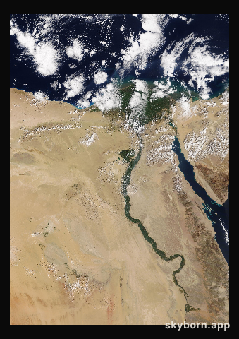The Earth on 20 February 2021 · Nile Delta and Sinai