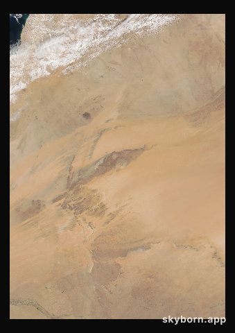 The Earth on 21 February 2021 · Eye of the Sahara, Mauritania