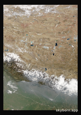 The Earth on 28 February 2021 · Himalaya and Tibet