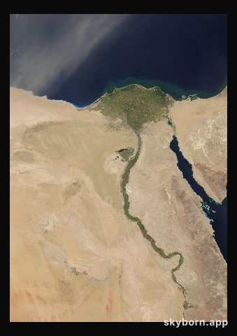 The Earth on 6 April 2021 · Nile Delta and Sinai