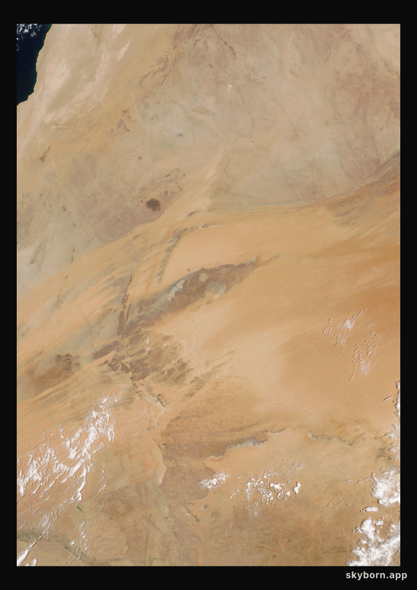 The Earth on 26 April 2021 · Eye of the Sahara, Mauritania