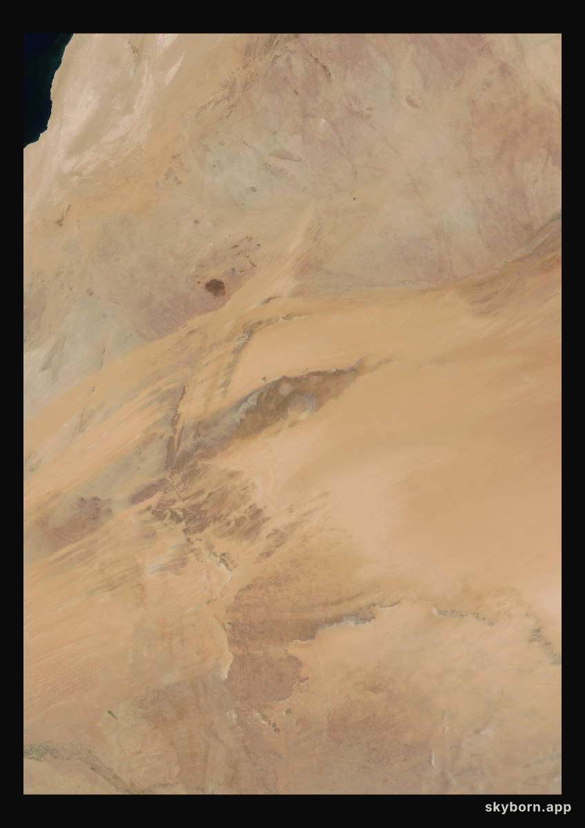 The Earth on 10 May 2021 · Eye of the Sahara, Mauritania