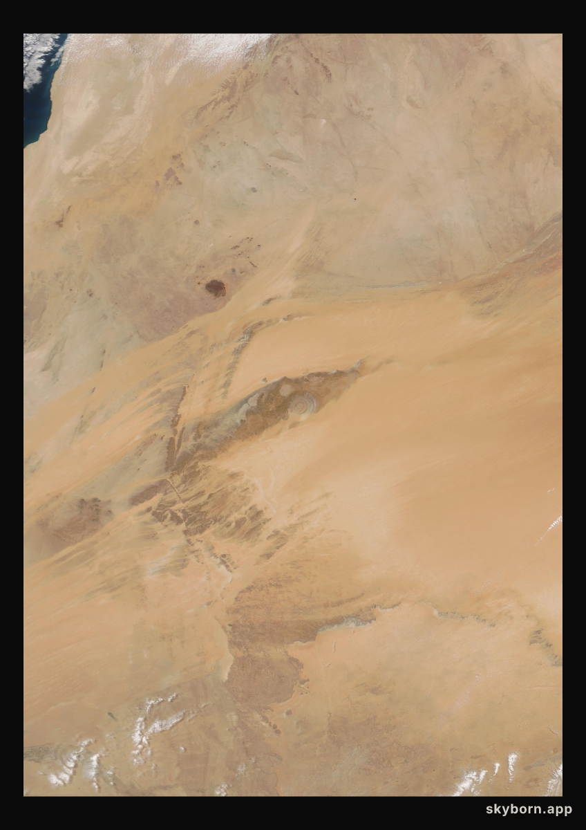 The Earth on 14 May 2021 · Eye of the Sahara, Mauritania