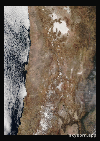 The Earth on 30 August 2021 · Atacama and the Andes