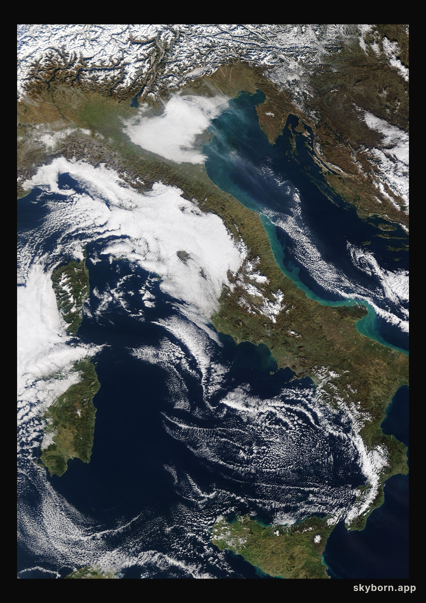 The Earth on 20 December 2021 · Italy and the Adriatic