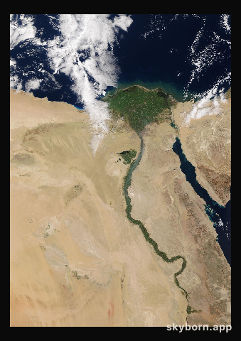 The Earth on 25 December 2021 · Nile Delta and Sinai