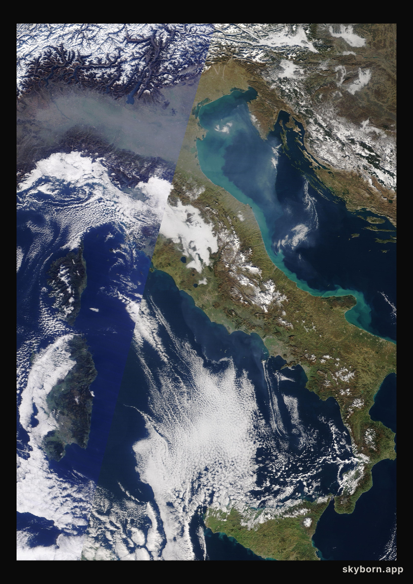 The Earth on 16 January 2022 · Italy and the Adriatic
