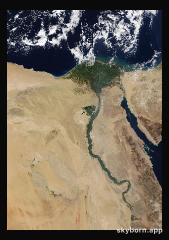 The Earth on 22 January 2022 · Nile Delta and Sinai