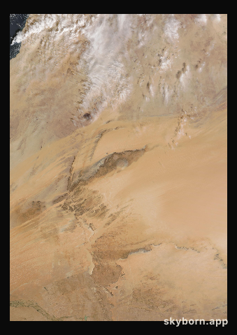 The Earth on 4 February 2022 · Eye of the Sahara, Mauritania