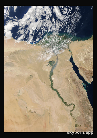 The Earth on 13 February 2022 · Nile Delta and Sinai