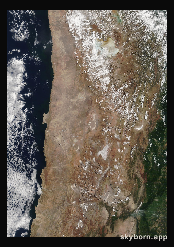 The Earth on 15 February 2022 · Atacama and the Andes