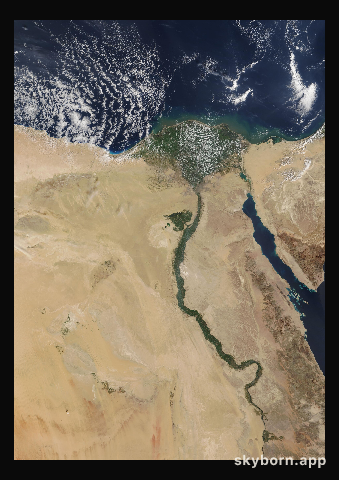 The Earth on 16 February 2022 · Nile Delta and Sinai
