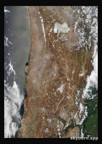 The Earth on 20 February 2022 · Atacama and the Andes