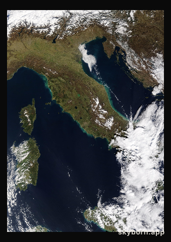 The Earth on 22 February 2022 · Italy and the Adriatic