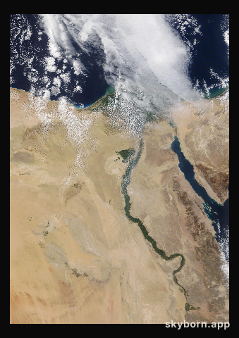 The Earth on 16 March 2022 · Nile Delta and Sinai