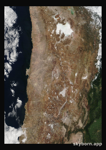 The Earth on 26 March 2022 · Atacama and the Andes