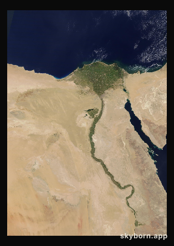The Earth on 7 July 2022 · Nile Delta and Sinai