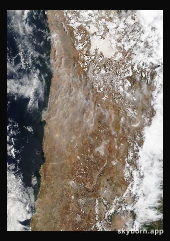 The Earth on 2 January 2023 · Atacama and the Andes