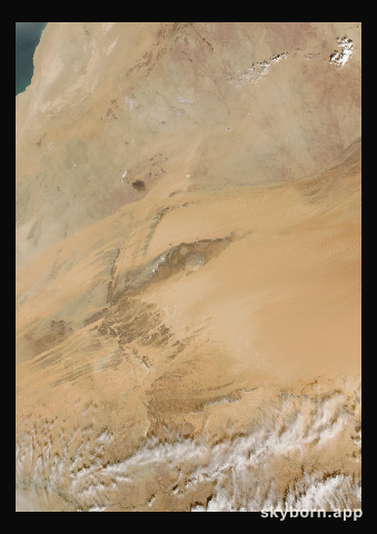 The Earth on 4 January 2023 · Eye of the Sahara, Mauritania
