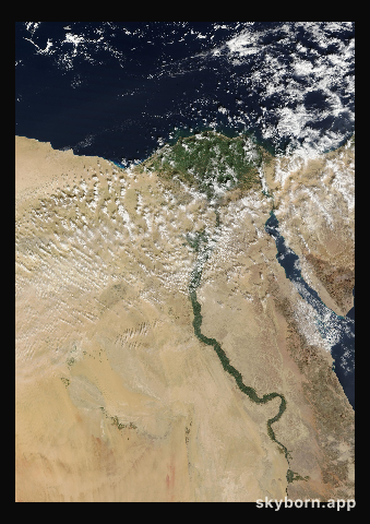The Earth on 29 January 2023 · Nile Delta and Sinai