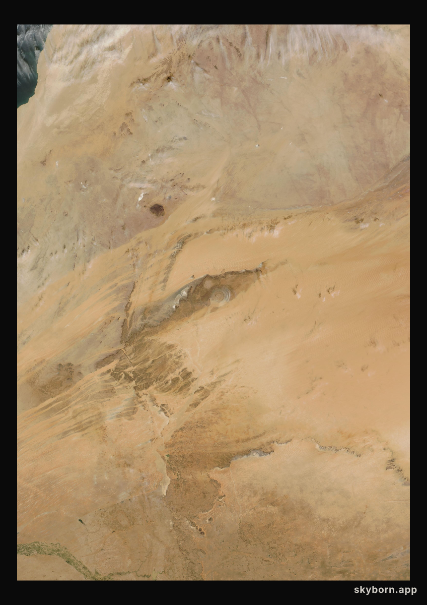 The Earth on 2 February 2023 · Eye of the Sahara, Mauritania