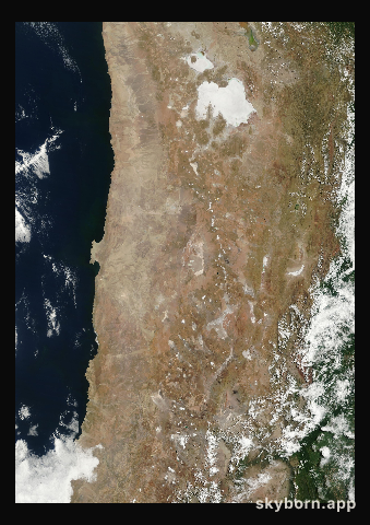 The Earth on 23 February 2023 · Atacama and the Andes