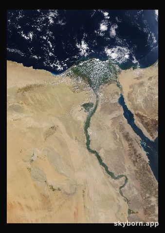 The Earth on 25 February 2023 · Nile Delta and Sinai