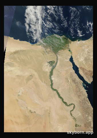The Earth on 26 February 2023 · Nile Delta and Sinai