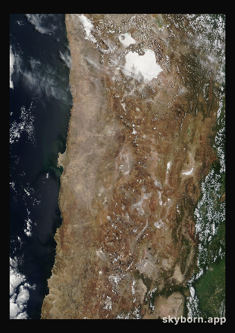 The Earth on 10 March 2023 · Atacama and the Andes