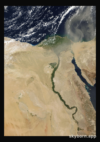 The Earth on 13 March 2023 · Nile Delta and Sinai