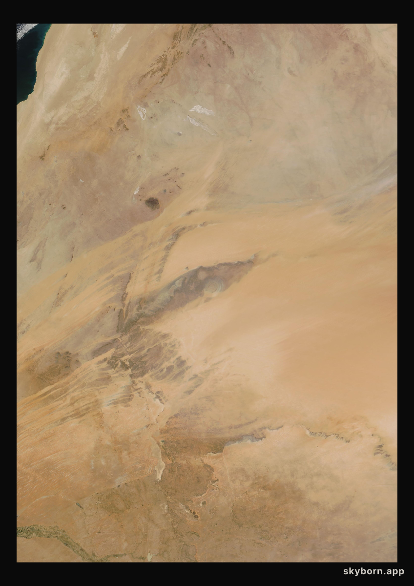 The Earth on 27 March 2023 · Eye of the Sahara, Mauritania
