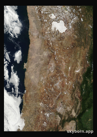 The Earth on 29 March 2023 · Atacama and the Andes