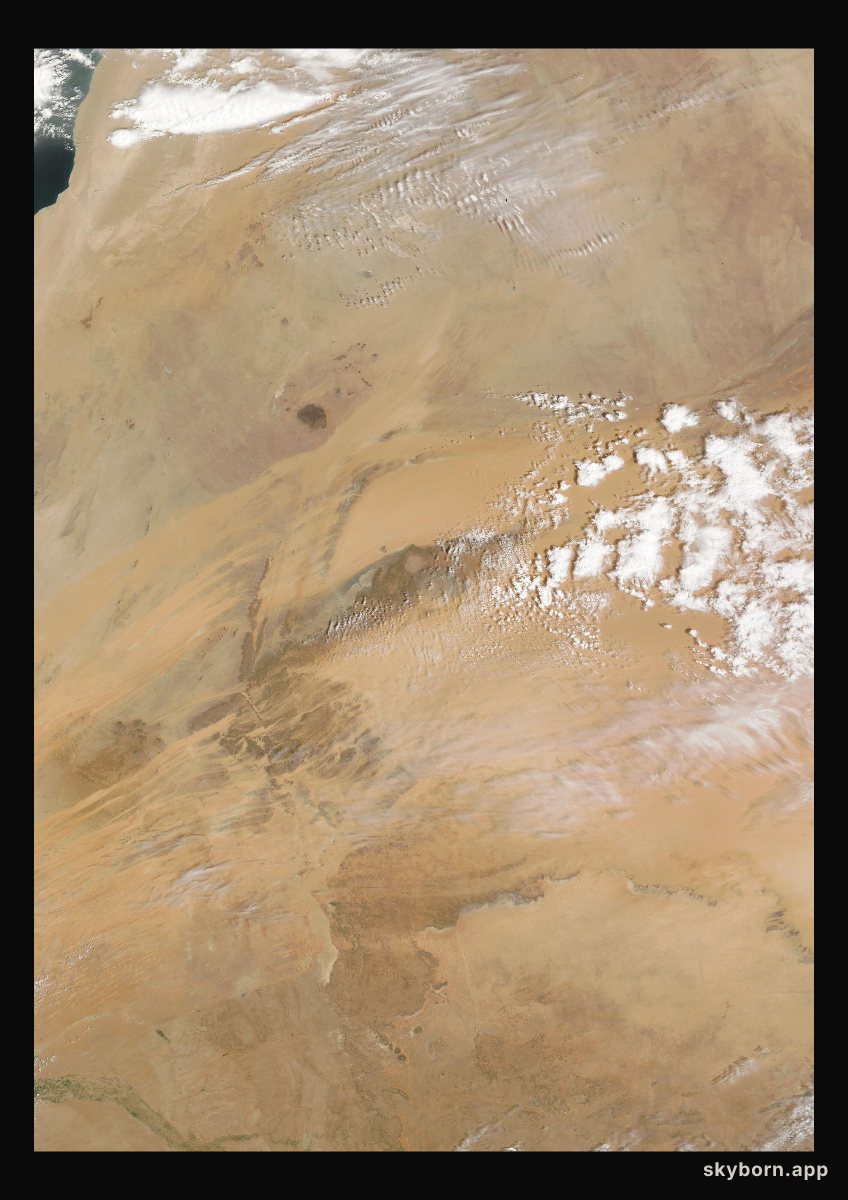 The Earth on 10 April 2023 · Eye of the Sahara, Mauritania