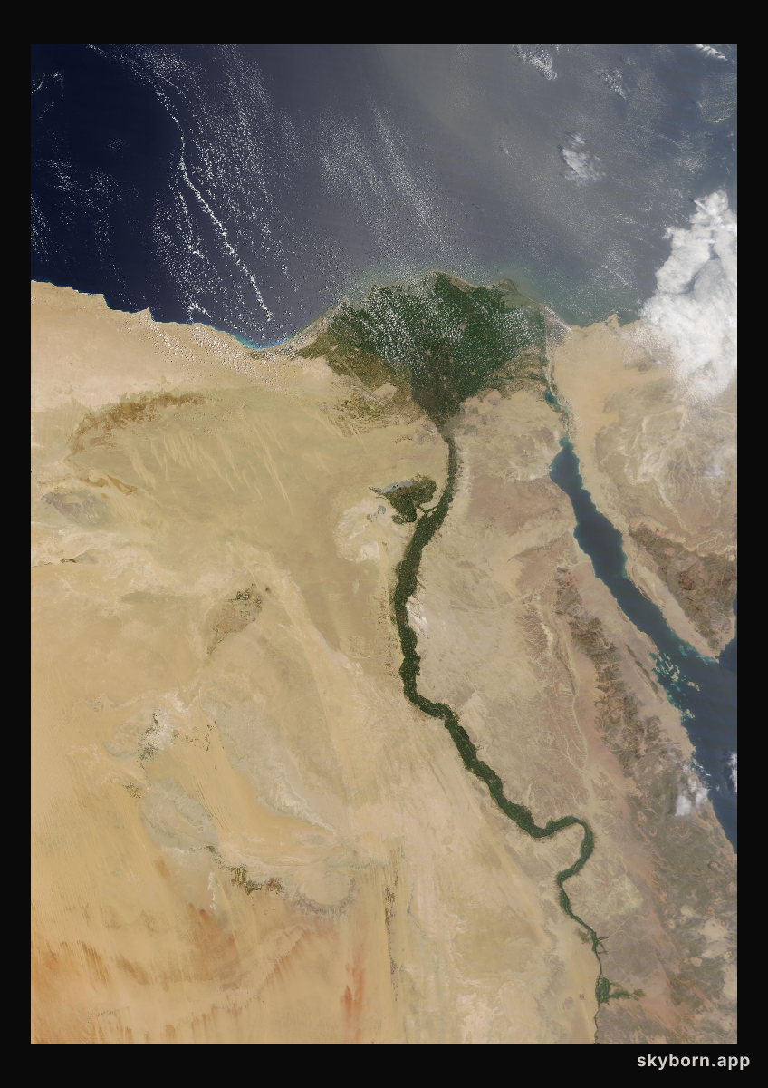 The Earth on 14 August 2023 · Nile Delta and Sinai