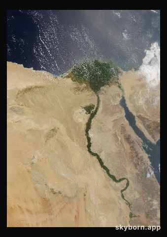 The Earth on 14 August 2023 · Nile Delta and Sinai