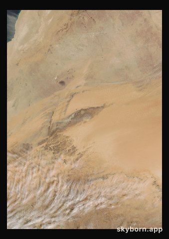 The Earth on 16 December 2023 · Eye of the Sahara, Mauritania