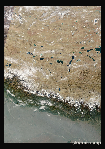 The Earth on 18 December 2023 · Himalaya and Tibet