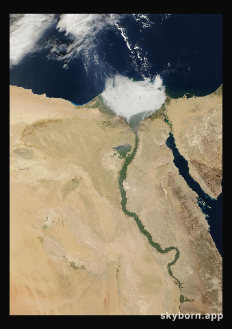 The Earth on 7 January 2024 · Nile Delta and Sinai