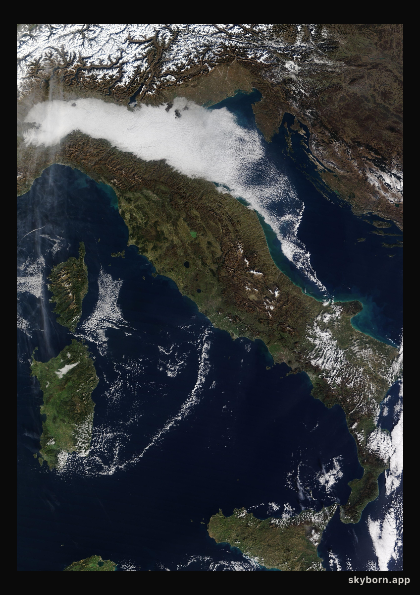 The Earth on 29 January 2024 · Italy and the Adriatic
