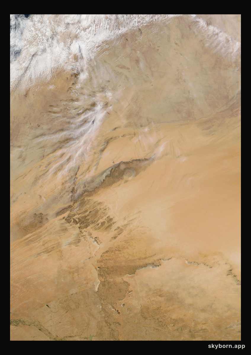 The Earth on 10 February 2024 · Eye of the Sahara, Mauritania