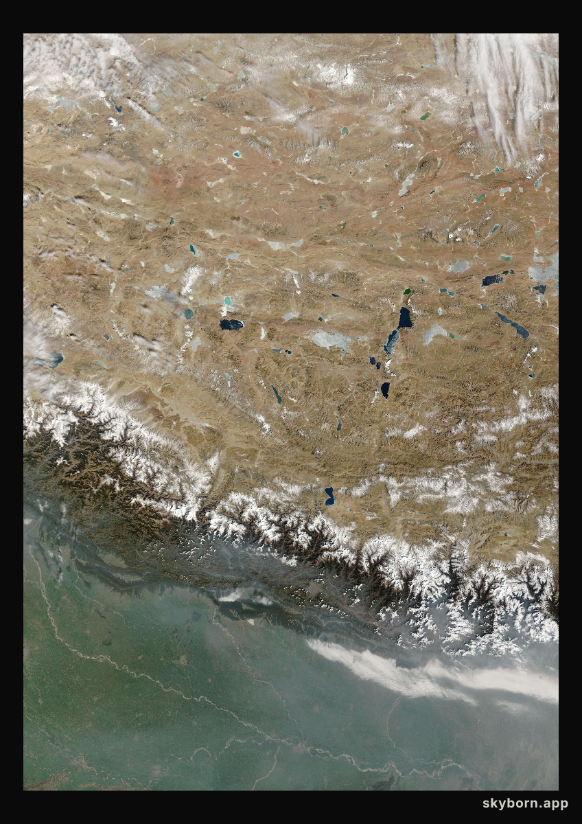 The Earth on 17 February 2024 · Himalaya and Tibet