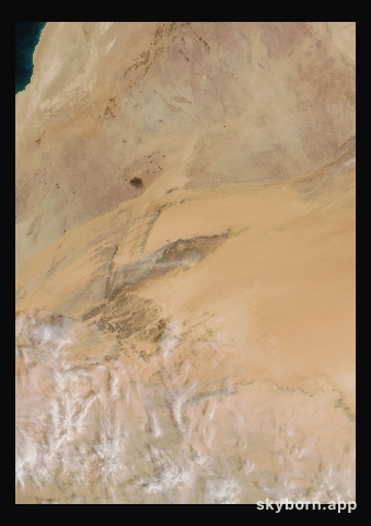 The Earth on 22 February 2024 · Eye of the Sahara, Mauritania