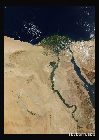 The Earth on 25 February 2024 · Nile Delta and Sinai