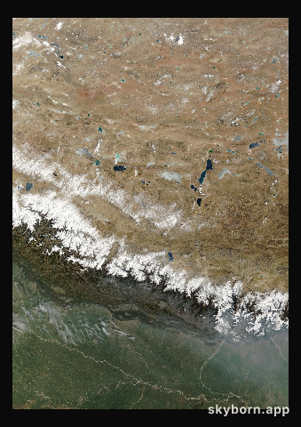 The Earth on 10 March 2024 · Himalaya and Tibet
