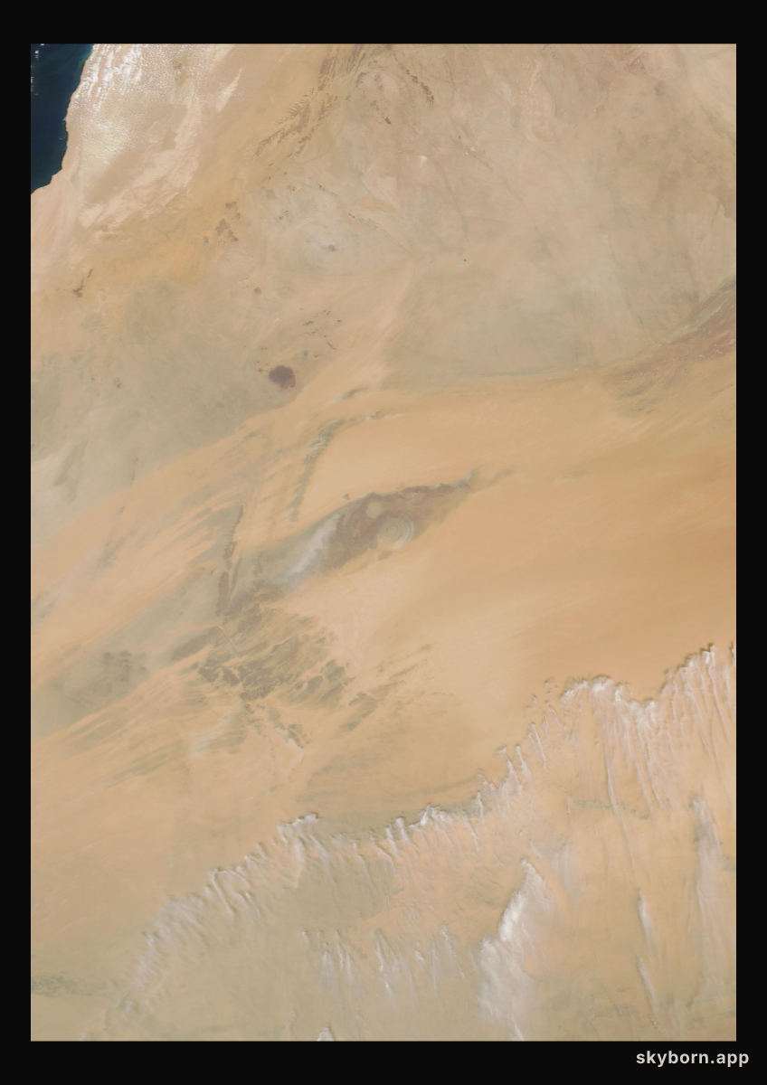 The Earth on 21 March 2024 · Eye of the Sahara, Mauritania