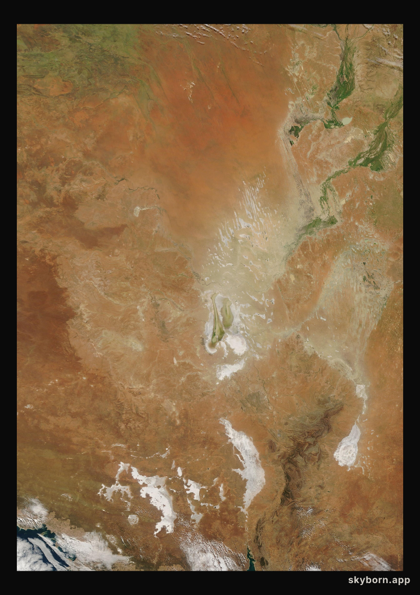 The Earth on 18 April 2024 · Lake Eyre, Australia