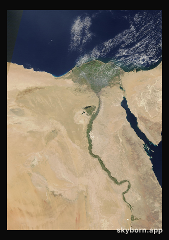The Earth on 9 July 2024 · Nile Delta and Sinai