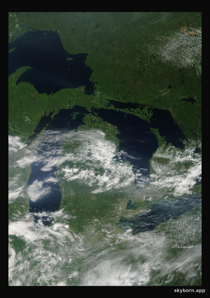 The Earth on 21 July 2024 · Great Lakes